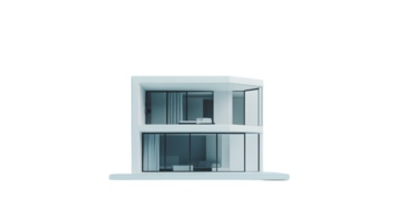 Modern Minimalist Architecture with Large Windows and Open Spaces png