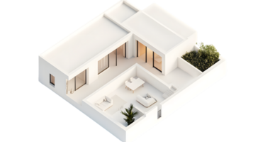 Modern Interior Design Layout with Minimalist Furniture and Open Spaces png