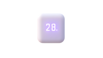 Number 28 Displayed on a Modern Digital Screen with Soft Glow Ideal for Countdowns Timers an png
