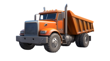 Orange Dump Truck with Detailed Features for Construction and Transportation Needs png