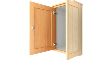 Open Wooden Closet Doors with Hinges and Lock Mechanism Ideal for Furniture Storage and Int png