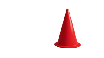 Red Traffic Cone Isolated on Black Background for Safety and Construction Projects png
