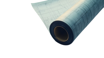 Rolled Blueprint Paper with Architectural Design Engineering Plans Technical Drawing Constru png