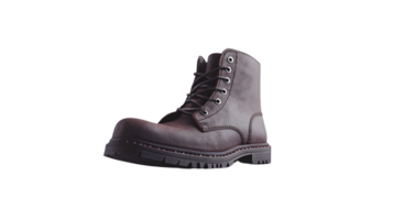 Sturdy Brown Leather Work Boot with LaceUp Design and Durable Sole for Industrial Use png