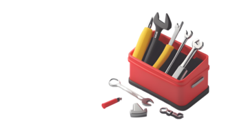 Toolbox with Assorted Hand Tools Wrenches Screwdrivers and More for DIY Projects and Repairs png