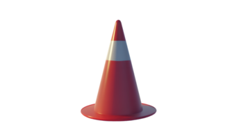 Traffic Cone with Reflective Stripe on Black Background for Safety and Construction Use png