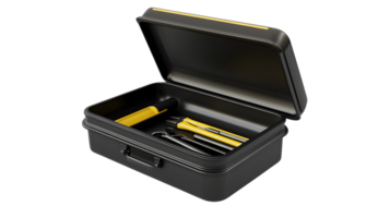 Toolbox with Essential Tools Opened for Easy Access and Organization png