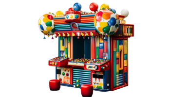 Vibrant Arcade Game Machine with Colorful Details and Playful Design for Entertainment Spaces png