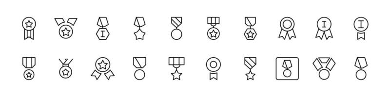 Medal Pack of Thin Icons. Editable Stroke. Perfect for Web Sites, Books, Cards, Apps vector