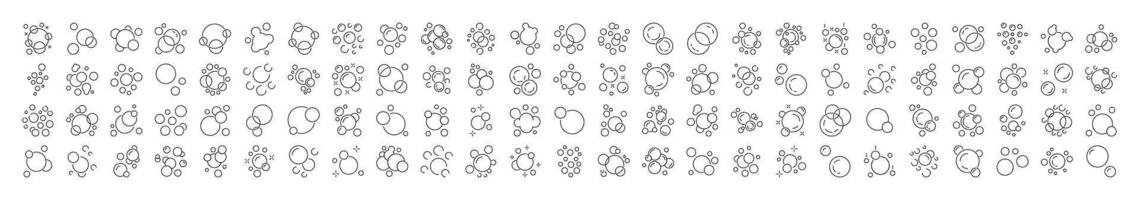 Pack of Foam Related Line Icons. Foam Outline Signs for Graphic and Web Design, Apps, Adverts, Various Cards vector
