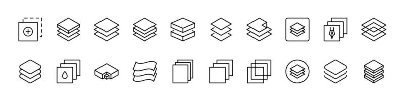 Collection of Line Icons of Folder. Minimalistic Linear Pictogram for Web and Graphic Design, Apps, Banners, Social Network and Cards vector