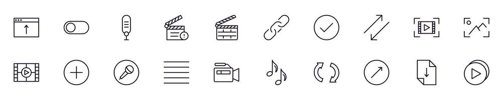 Simple outline signs of essential signs for interface. Line icons suitable for web sites, apps, infographics vector