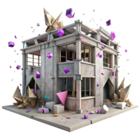 beautiful rustic Abandoned Building Cutout with Broken Windows genuine png