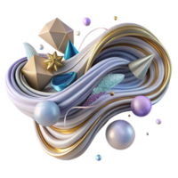 extraordinary creative Abstract Flowing Lines Isolated on Transparent Background high quality png