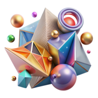 impressive modern Abstract Geometric Shapes Colorful Isolated genuine png
