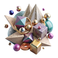 extraordinary classic Abstract Geometric Shapes in Disarray Cutout detailed png