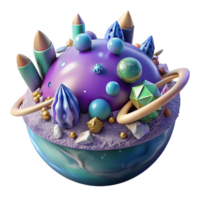 impressive traditional Alien Planet Cutout with Imaginary Terrain authentic png