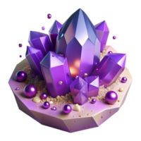 wonderful creative Amethyst Purple Crystal Geode with Sparkling Crystals Cutout exclusive png