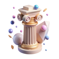 wonderful minimalist Ancient Roman Column Detailed Cutout Element high resolution png