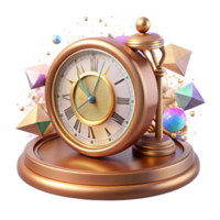 wonderful creative Antique Desk Clock with Roman Numerals Transparent Background high resolution png