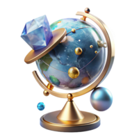 elegant vintage Antique Globe with Stand Isolated Element high quality png