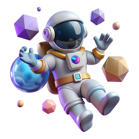 dramatic traditional Astronaut Floating in Space Element with Detailed Suit professional png