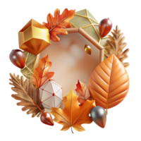 dramatic contemporary Autumn Leaves Border Frame Transparent Background premium png