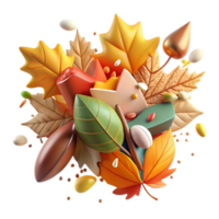 stunning abstract Autumn Leaves Pile Colorful Mix Cutout high quality png