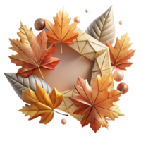 beautiful rustic Autumn Leaves Frame Corner Cutout Isolated genuine png