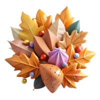 wonderful creative Autumn Leaves Pile Various Colors Isolated detailed png