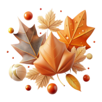 magnificent minimalist Autumn Leaves Scattered Design Cutout Isolated png