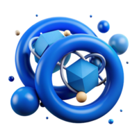 serene creative Azure Blue Connected Circles with Transparent Background genuine png