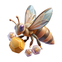 impressive abstract Bee Flying Side View Cutout with Transparent Background professional png