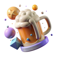 magnificent abstract Beer Mug Side View with Frothy Head Cutout high quality png
