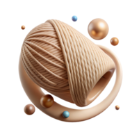 wonderful contemporary Beige Thread with Smooth Finish Transparent Background premium png