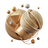 serene classic Beige Thread with Neutral Lighting Transparent Background high quality png