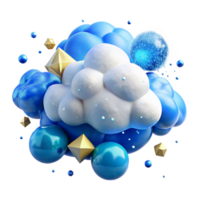 vibrant abstract Blue Sky with Fluffy Clouds Isolated exclusive png