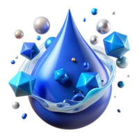beautiful modern Blue Water Droplet Splashing Transparent Background authentic png