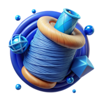 wonderful modern Blue Thread Microscopic View Transparent Background original png
