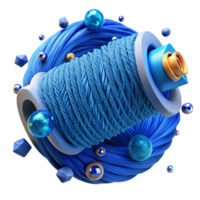 dramatic rustic Blue Thread Microscopic View Transparent Background high resolution png