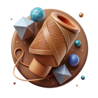 serene artistic Brown Thread with Cool Lighting Cutout professional png