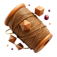 serene artistic Brown Thread with Rustic Texture Cutout high resolution png