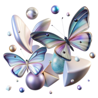 impressive classic Butterflies in Flight Transparent Background with Colorful Wings original png