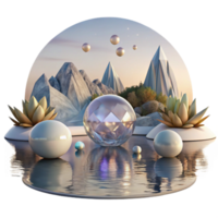 elegant abstract Calm Lake Reflection at Dawn Transparent Element original png