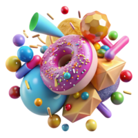 impressive modern Chaos of Colorful Sprinkles Transparent Background high resolution png