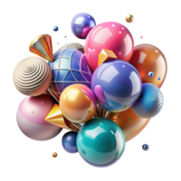 wonderful modern Chaotic Array of Colorful Balloons Transparent professional png