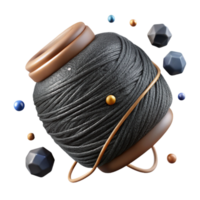 serene creative Charcoal Black Thread Cutout Transparent Background Matte genuine png