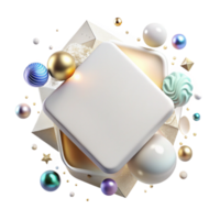 serene modern Clean White Square Cutout professional png