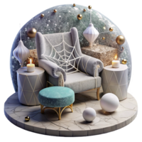 beautiful creative Cobweb Covered Furniture Isolated with Dusty Texture exclusive png