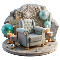beautiful modern Cobweb Covered Furniture Isolated with Dusty Texture high resolution png